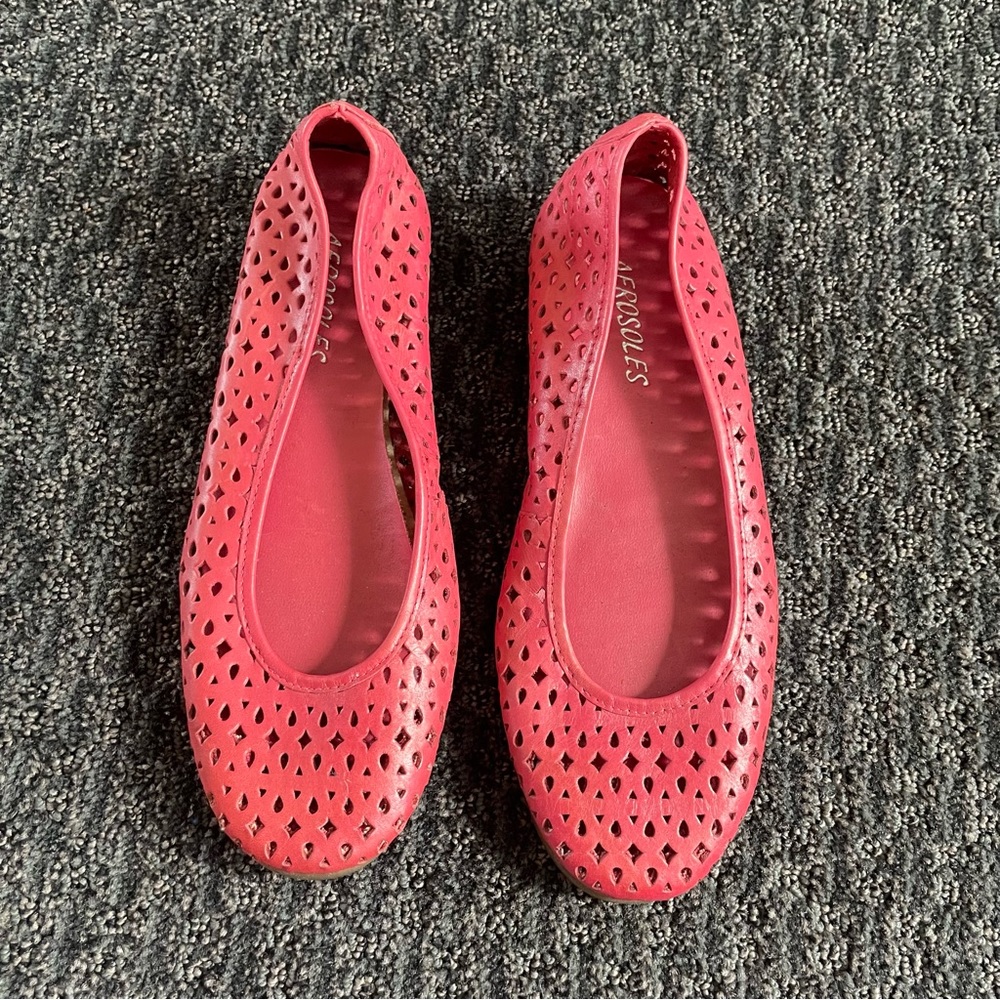 Y2K Pink Patterned Ballet Flats
